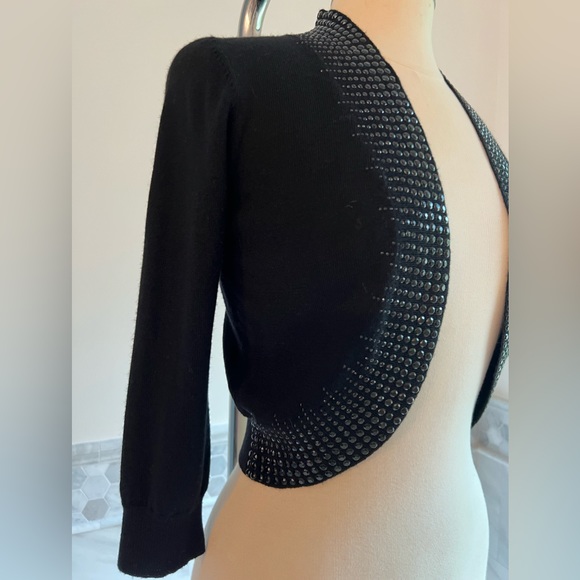 Antonio Melani Fine Merino Wool Black Bolero Cardigan S - Picture 5 of 7